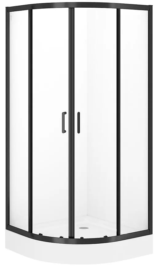 Sprchový kút polkruhový Brasco 90x90x190 black S168-004