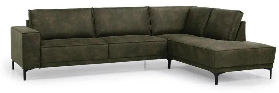 Zelená rohová pohovka z imitácie kože (pravý roh) Copenhagen – Scandic