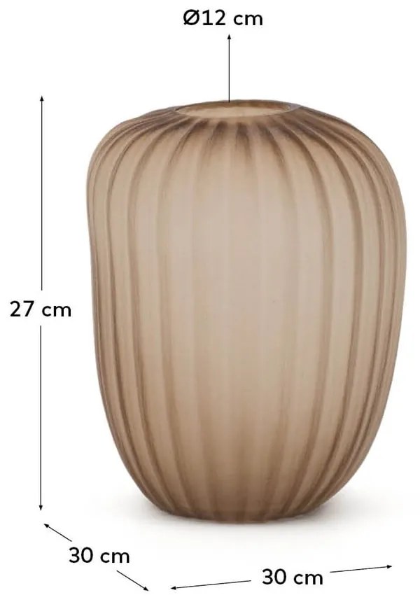 Béžová sklenená váza (výška 27 cm) Lumia – Kave Home