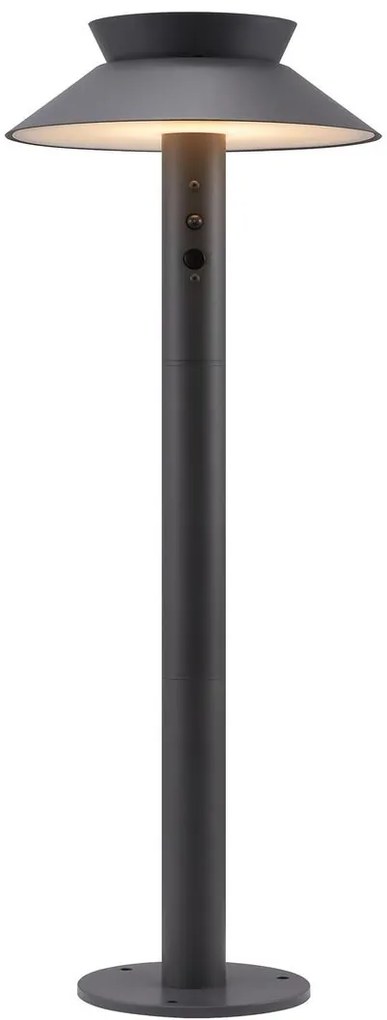 Nordlux Antracitový záhradný solárny LED stĺpik Justina s pohybovým čidlom zapichovací 5W 60cm 2418098050