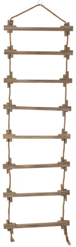 Závesný jutové-drevený dekoračné rebrík Hang - 48 * 3 * 120 cm