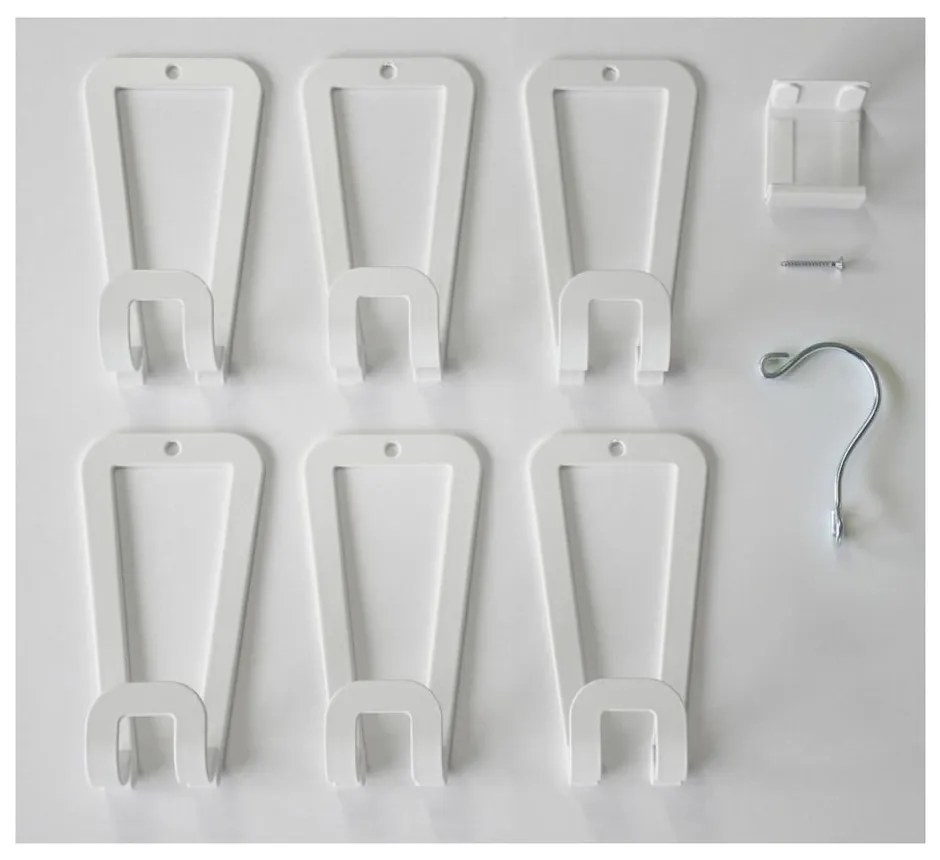 Biely vešiak na kabelky so zavesením na dvere a 6 háčikmi YAMAZAKI Kanazawa