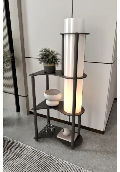 Stojacia lampa s poličkami NOTO 1xE27/40W/230V čierna