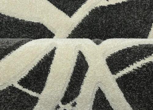 Koberce Breno Kusový koberec PORTLAND 57/RT4E, čierna, viacfarebná,67 x 120 cm