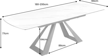 Rozkladací jedálenský stôl 40647 180/230 x 90cm Oak Look Ceramik  - Komfort-nábytok