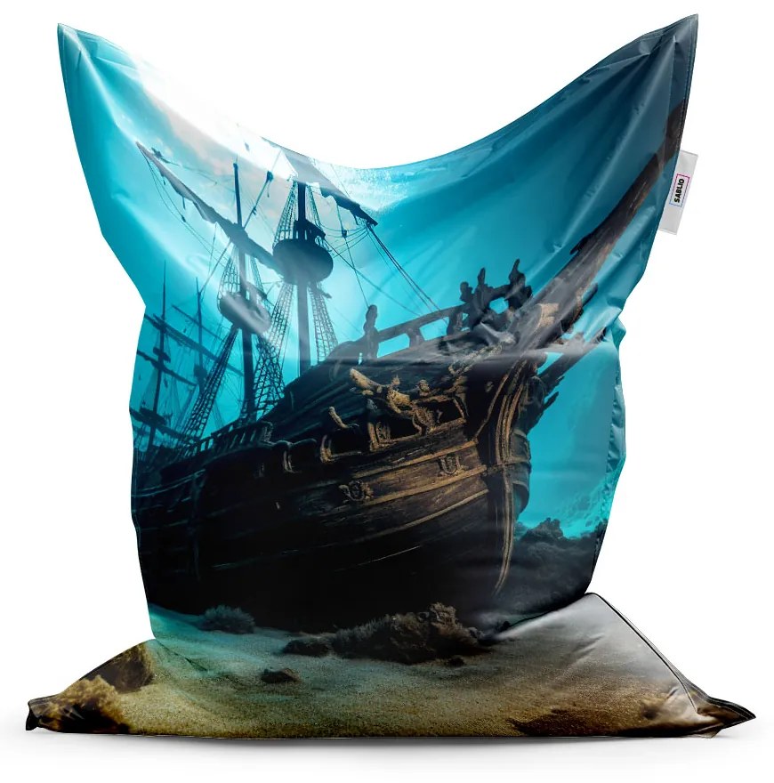 Sablio Sedací vak Vrak drevenej lode na dne mora - 200x140 cm