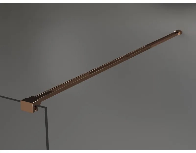 Mexen Kioto, sprchová zástena 70x200 cm, 8mm sklo s rebrovým vzorom, profil ružové zlato, 800-070-101-60-09