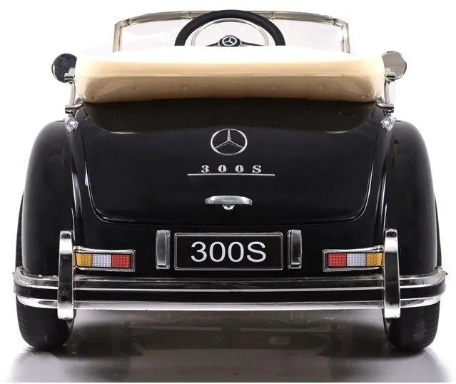 LEAN CARS Elektrické autíčko Mercedes Benz 300S Retro - lakované - čierne - 2x45W - 1x12V7Ah - 2023