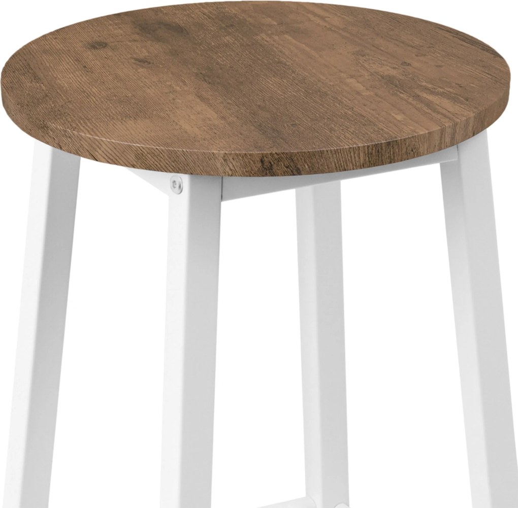 Barová židle Flint bílá/dub rustikální