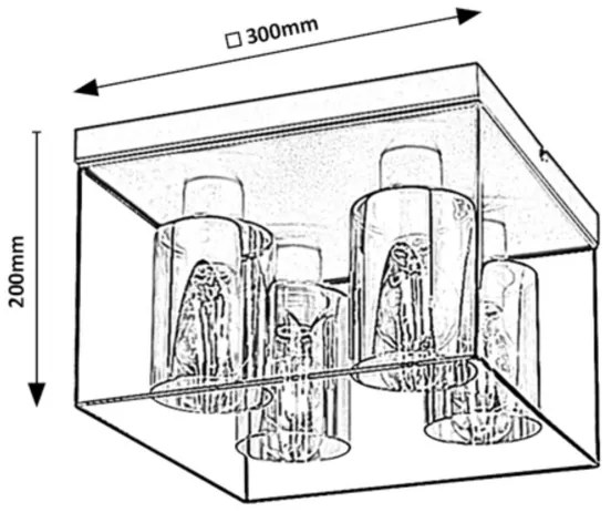 Rabalux 71034 - Stropné svietidlo CHADWICK 4xE27/25W/230V