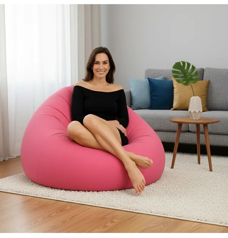 Sedací vak guľa ružová EMI