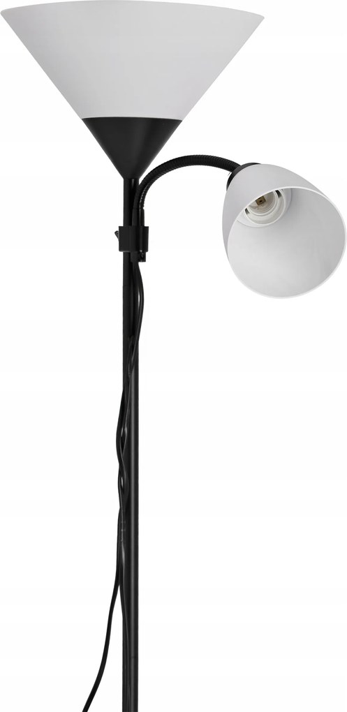 Smart LED AGNES stojaca čierna lampa na čítanie nastaviteľná 2xE27