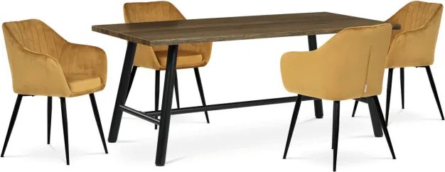 Jedálenský stôl 180x90 cm HT-T1818 WAL orech / čierne nohy