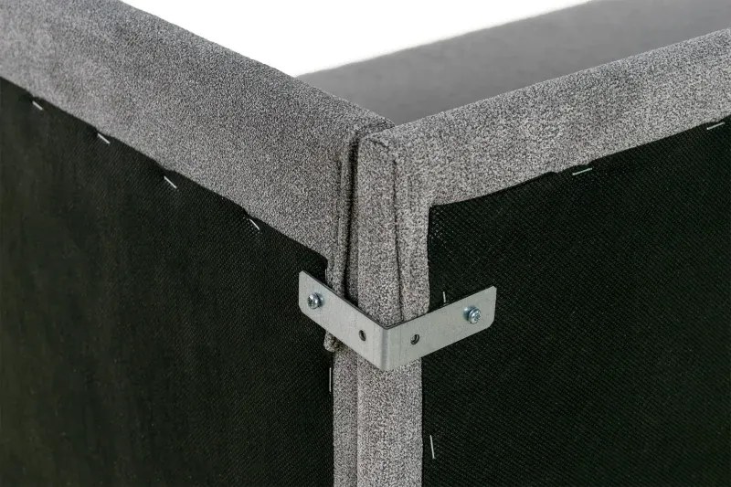 Posteľ Leo s čelami, 200x90, pravá, sivá (a55, 90cm, deska/ella, noha e)