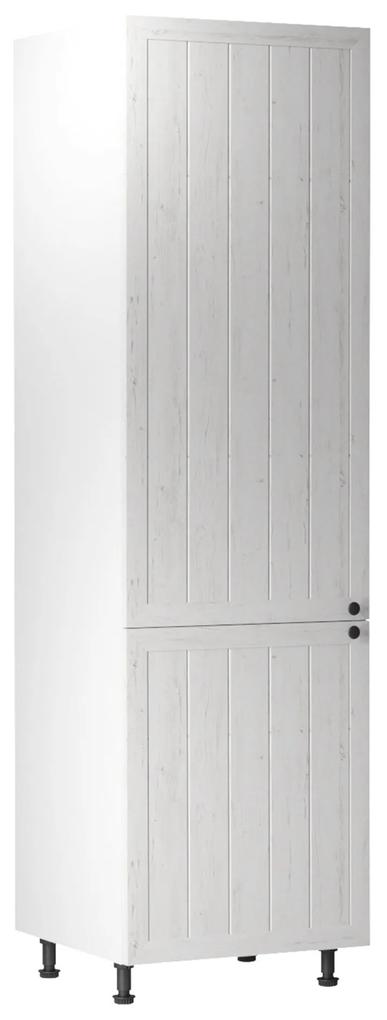 Kondela Skrinka na vstavanú chladničku D60ZL, ľavá, biela/sosna Andersen, PROVANCE