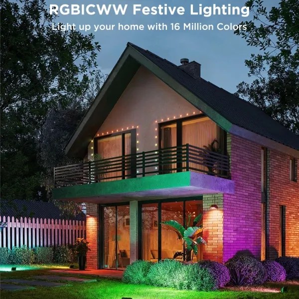 Govee - Súprava 4× stmievateľných LED reflektorov RGBICWW, 24 W, 230 V, IP66, s podporou Matter a Wi‑Fi