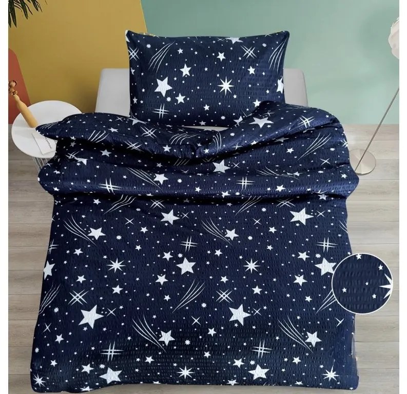 Krepové obliečky NOČNÁ OBLOHA BLEND modré Rozmer obliečky: 70 x 90 cm | 140 x 200 cm