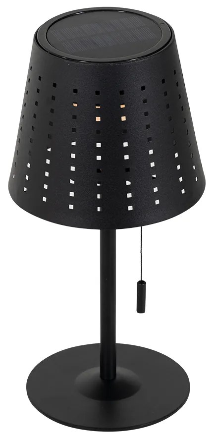 Sada 2 stolných lamp čiernych vrátane LED 3-stupňového stmievača dobíjateľnej a solárnej - Ferre