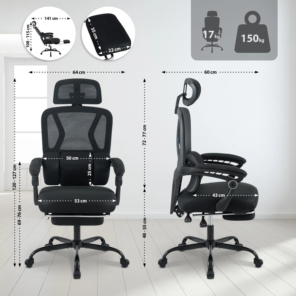 Kancelárska stolička Liberton - čierna