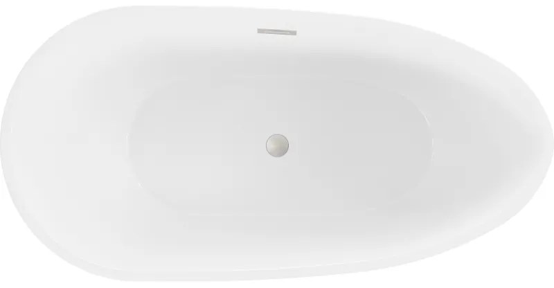 Mexen Eos, voľne stojaca vaňa 170 x 75 cm, biela-čierna, brúsená oceľ prepad, 52471707575-97