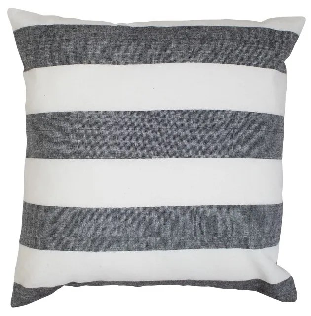 Čierno-biely bavlnený pruhovaný vankúš Chambray - 40 * 40 * 10cm