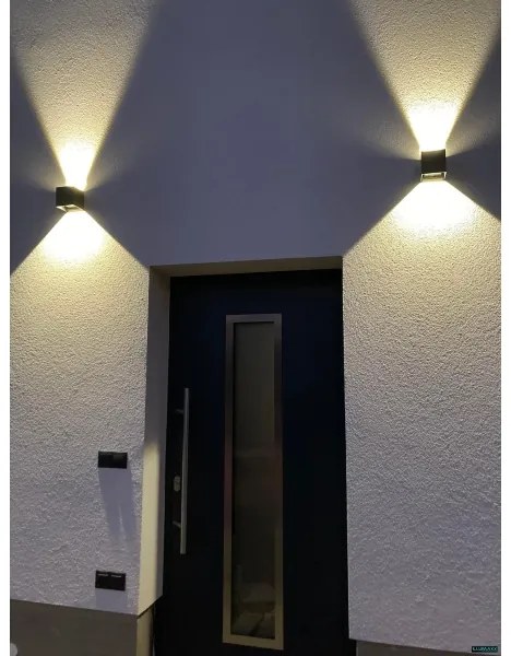 LED Vonkajšie nástenné svietidlo 2xLED/3W/230V IP54 antracit