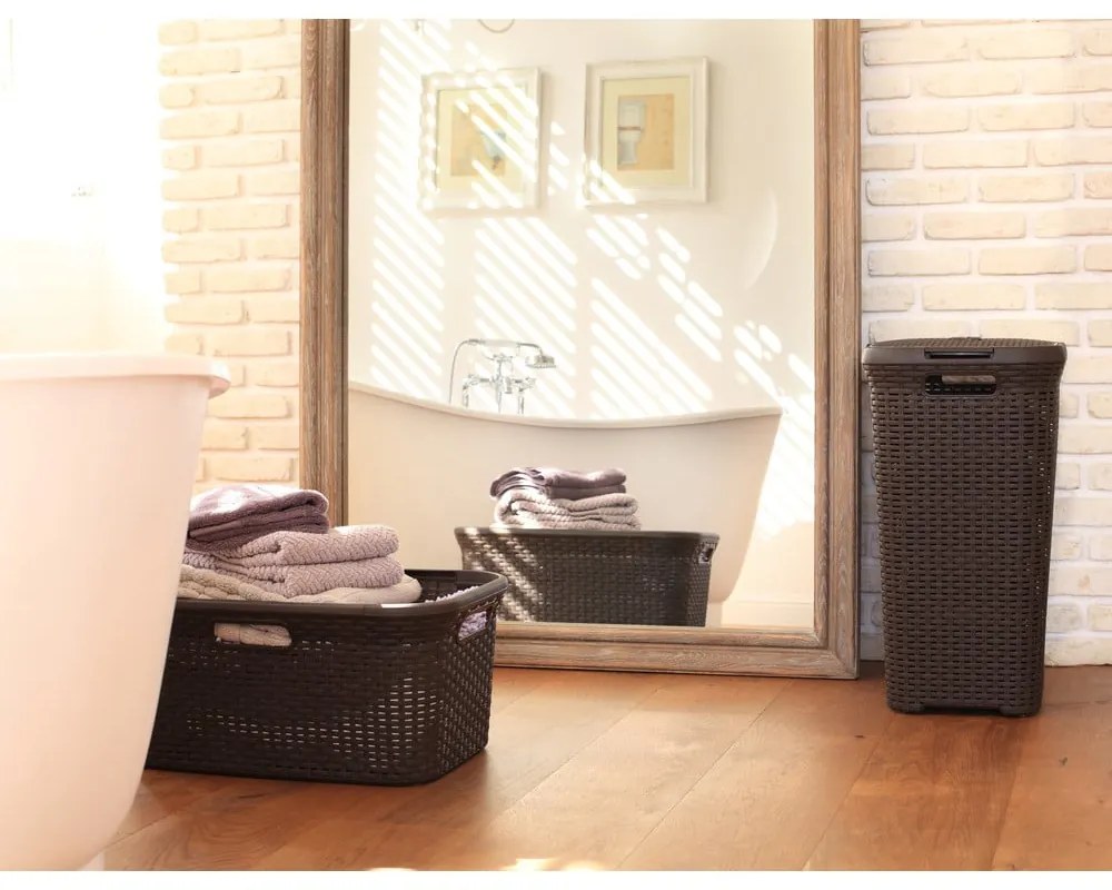 Hnedý kôš na bielizeň Curver Style Basket, 45 l