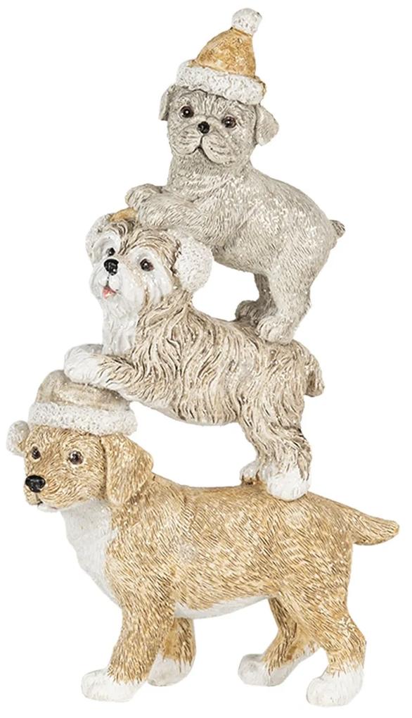 Vianočný dekoratívnych soška psov s čiapkami - 10 * 4 * 18 cm