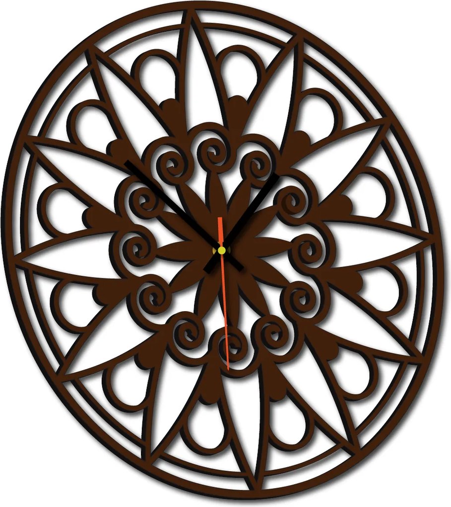 Nástenné hodiny mandala - JANA: Preglejka Topoľ Čierne ručičky 30 cm 3049-13133 X0059-Wall clock HEU-