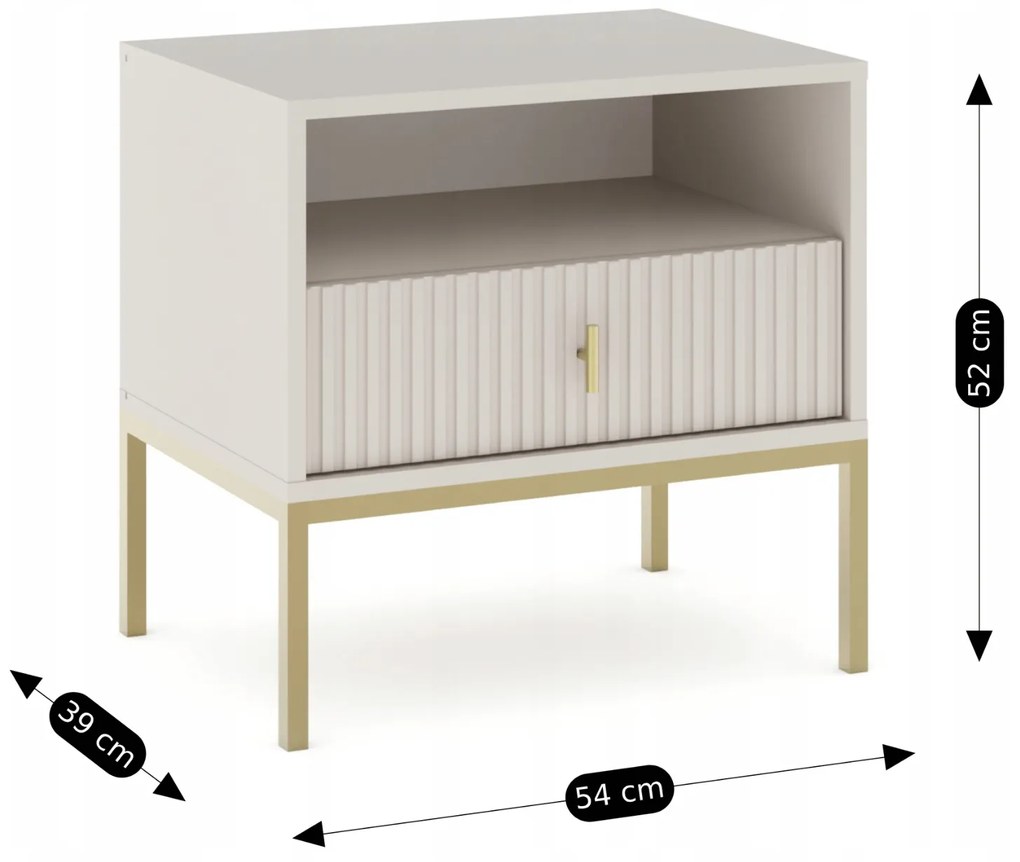 PROXIMA.store - Štýlový nočný stolík Marcos FARBA: biela, FARBA NÔH: čierna