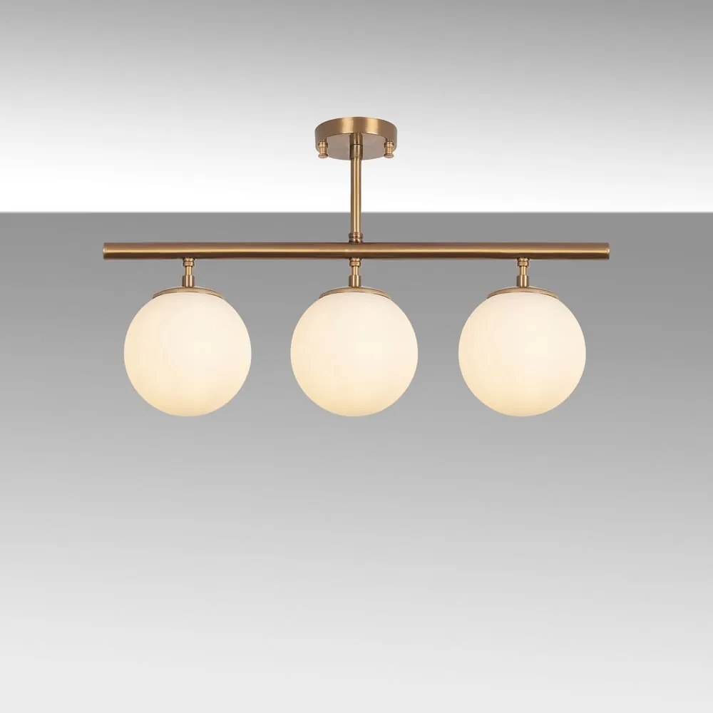 Stropné svietidlo v bronzovej farbe so skleneným tienidlom ø 15 cm Atmaca – Opviq lights