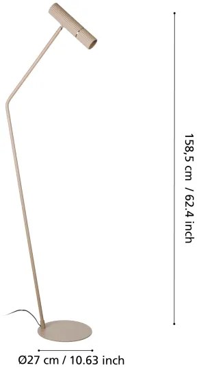 Eglo 901155 - LED Stojacia lampa CAMINIA 1xGU10/5W/230V 3000K béžová