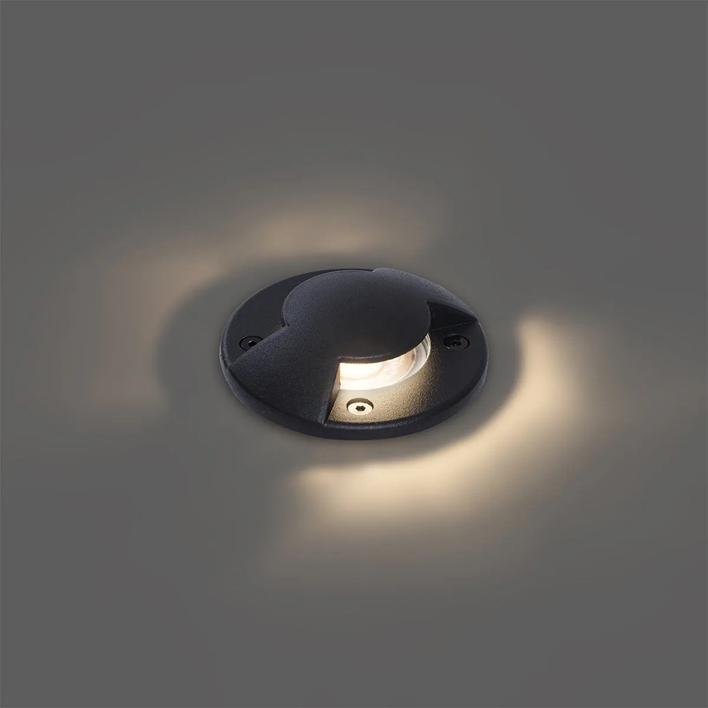 Moderné zemné bodové svietidlo čierne GU10 50 mm 2-svetelný efekt IP65 - Cellar