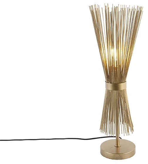 Rustikálna stolná lampa mosadz - Broom
