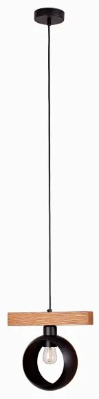 Duolla - Luster na lanku IRONLINE 1xE27/15W/230V borovica dub/čierna