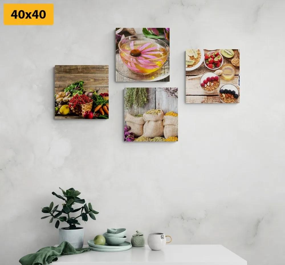 Set obrazov jemné zátišie do kuchyne - 4x 40x40