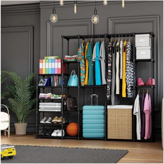 Otvorená šatníková skriňa Keeper 6.0 čierna