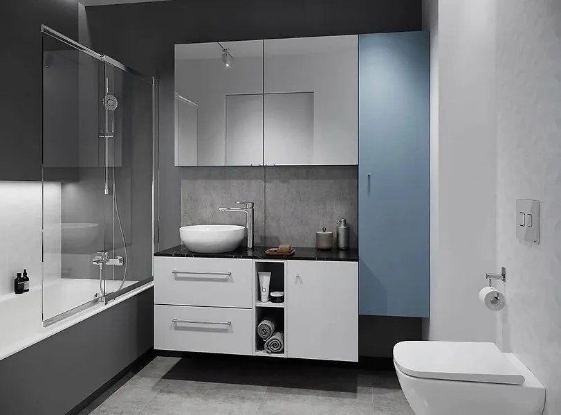 Cersanit Larga, doska na skrinku 60cm, mramor čierny, S932-057