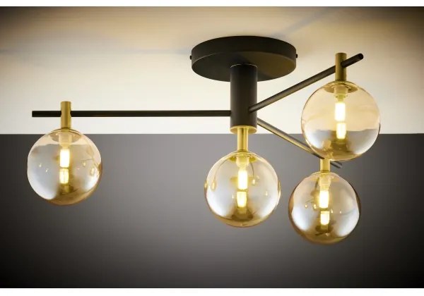 Jupiter 2031 - Prisadený luster FIGARO 4xG9/10W/230V čierna/zlatá/béžová