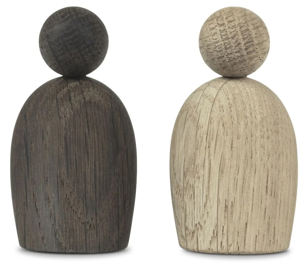 Kay Bojesen Drevený vtáčik Natural and Smoked Oak Wood – set 2 ks