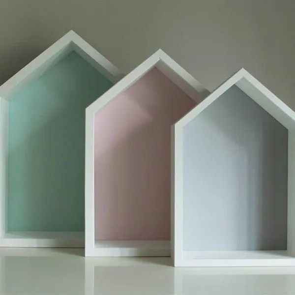 Polička domček stredná - mätová