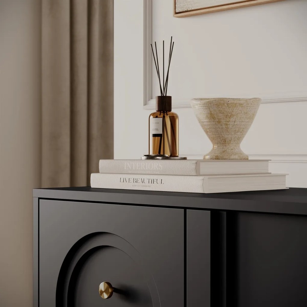 DVOJDVEROVÁ KOMODA THERESE ČIERNA 79 cm