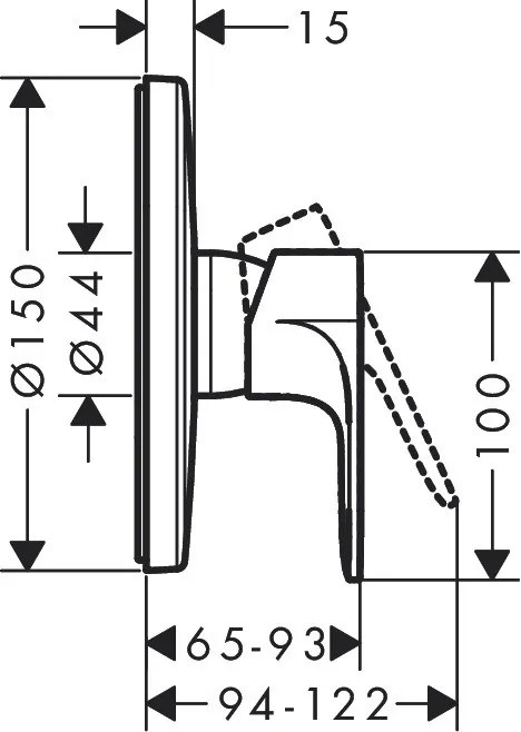 Hansgrohe Rebris S, sprchová batéria pod omietku pre iBox universal, čierna matná, 72667670