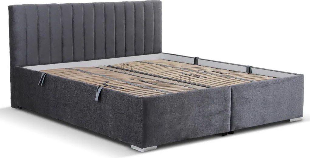 Posteľ Gita 180x200 cm, dymovo šedá látka, bez matracov