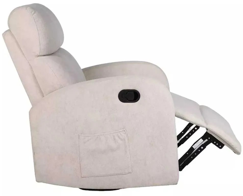 LuxuryForm DESIGN Televízne kreslo BRUNO otočné, hojdacie s polohovaním - béžové