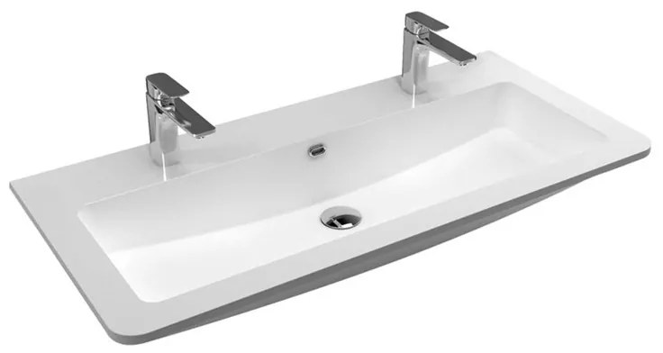 Mereo Mereo, Siena, kúpeľňová skrinka s umývadlom z liateho mramoru 101 cm, pre 2 batérie, MER-CN432M2