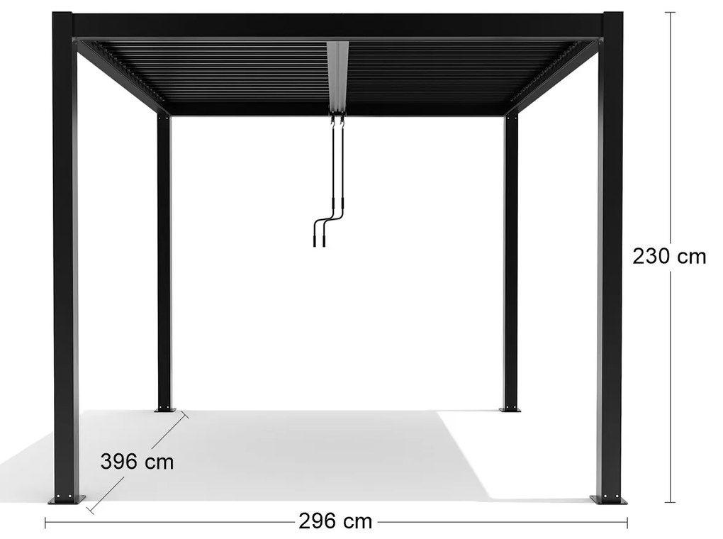 Hliníková pergola Lotan 300x400 cm - čierna