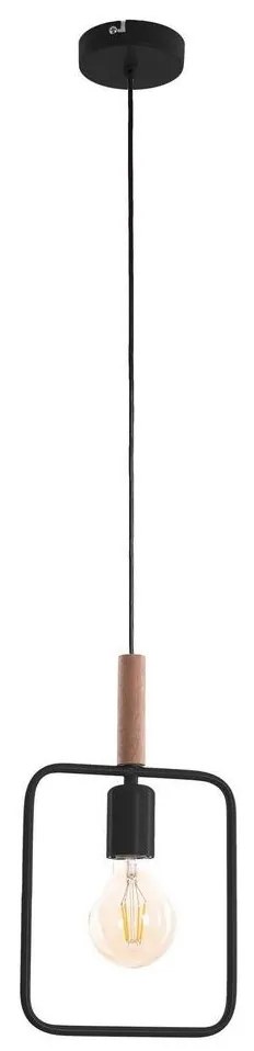 Luster na lanku FRAME 1xE27/60W/230V čierna