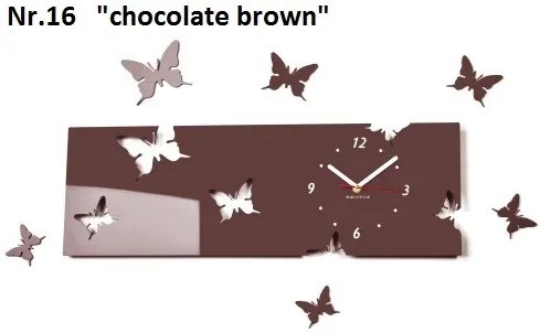 Motýle nástenné hodiny z akrylového skla vanilla-ecru