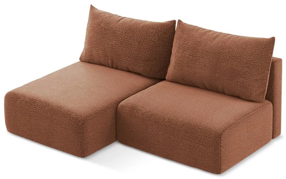 Rozkladacia/s úložným priestorom rohová pohovka v tehlovej farbe (ľavý roh) Kalena – Makamii